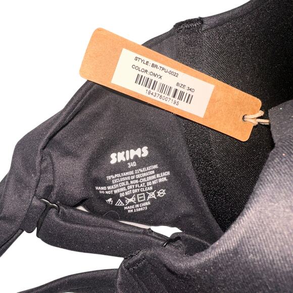 Skims Black Onyx Fits Everybody T-Shirt Underwire Push-Up Bra NWT Size 34D - Picture 6 of 6